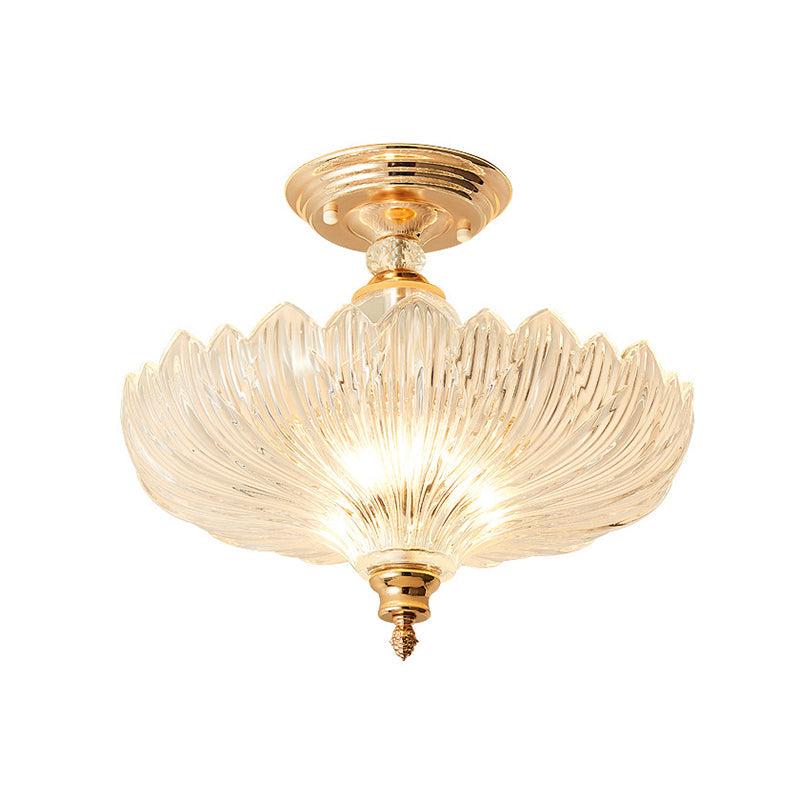 Adeline Crystal Scalloped Semi Flush Ceiling Light