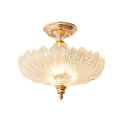 Adeline Crystal Scalloped Semi Flush Ceiling Light