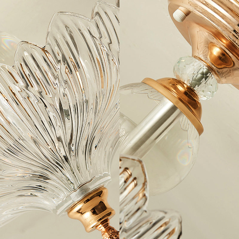 Adeline Crystal Scalloped Semi Flush Ceiling Light