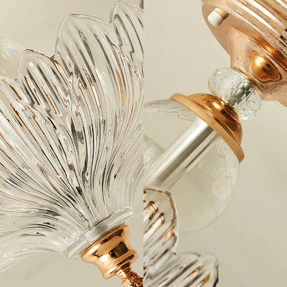 Adeline Crystal Scalloped Semi Flush Ceiling Light