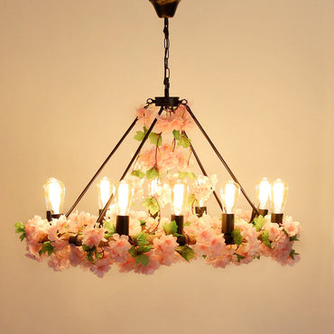 Delphine Wagon Wheel Farmhouse Chandelier Light