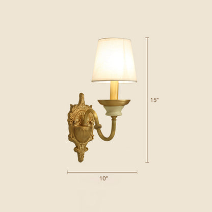 Amélie Minimalist Tapered Wall Sconce in White and Brass