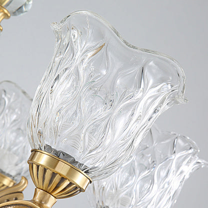 Ruffle Bedroom Wall Light – Traditional Wavy Glass Bronze Finish Sconce