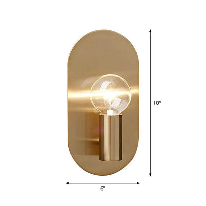 Céleste Exposed Bulb Wall Lamp with Gold Metal and Oval Backplate