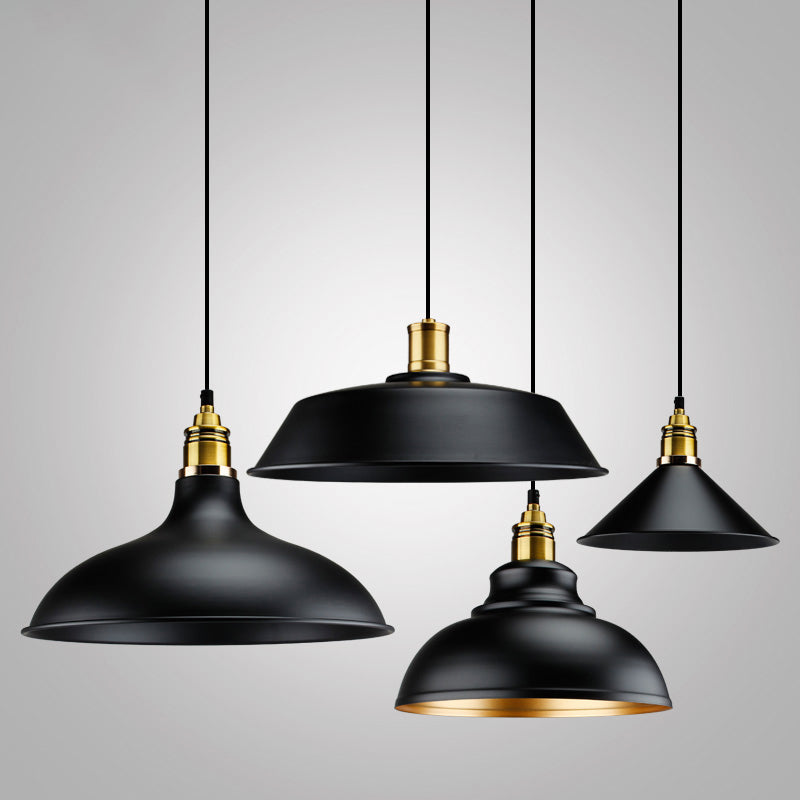 Noémie Geometric Black Pendant Light Industrial Single Bulb