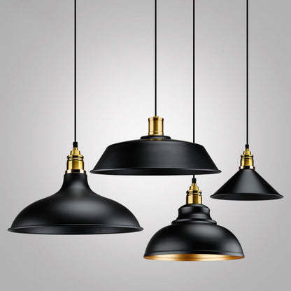 Noémie Geometric Black Pendant Light Industrial Single Bulb