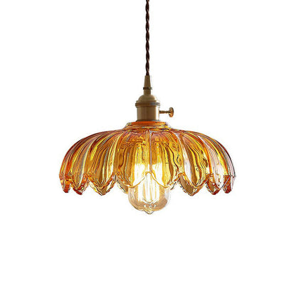 Isabelle Scalloped Glass Flower Pendant Ceiling Light