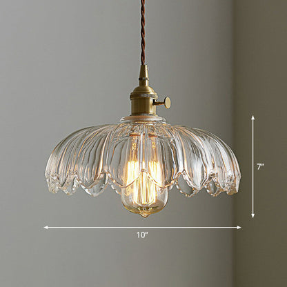 Isabelle Scalloped Glass Flower Pendant Ceiling Light