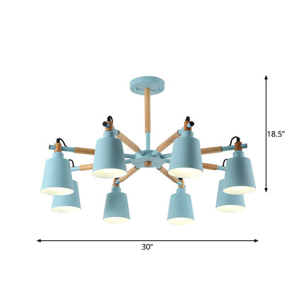 Aurélie Macaron Tapered Shade Chandelier 8-Light Pendant