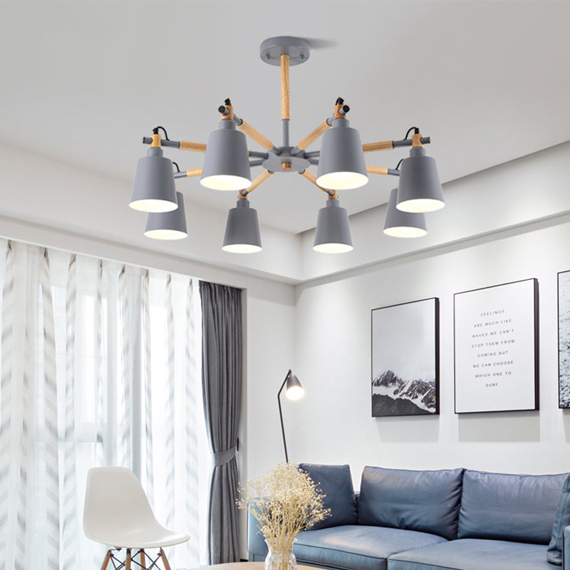 Aurélie Macaron Tapered Shade Chandelier 8-Light Pendant