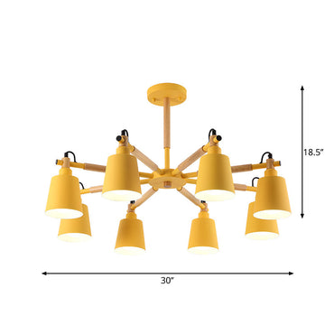 Aurélie Macaron Tapered Shade Chandelier 8-Light Pendant