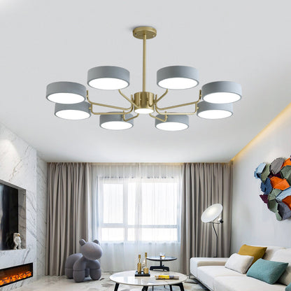 Léonie Minimalist Round LED Chandelier with Acrylic Rings
