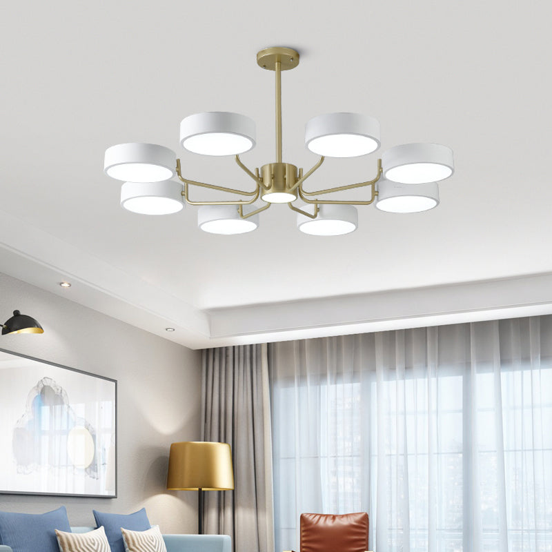 Léonie Minimalist Round LED Chandelier with Acrylic Rings