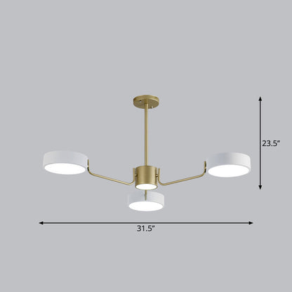 Léonie Minimalist Round LED Chandelier with Acrylic Rings