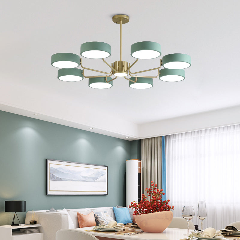 Léonie Minimalist Round LED Chandelier with Acrylic Rings