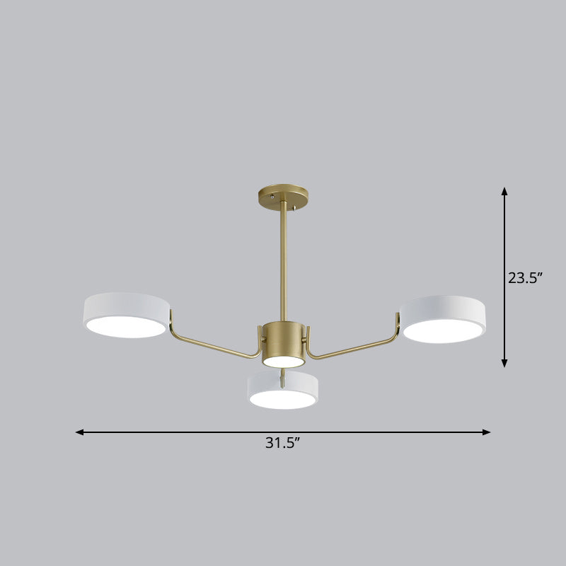 Léonie Minimalist Round LED Chandelier with Acrylic Rings