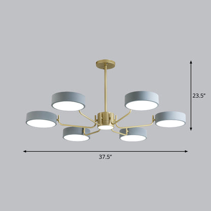 Léonie Minimalist Round LED Chandelier with Acrylic Rings
