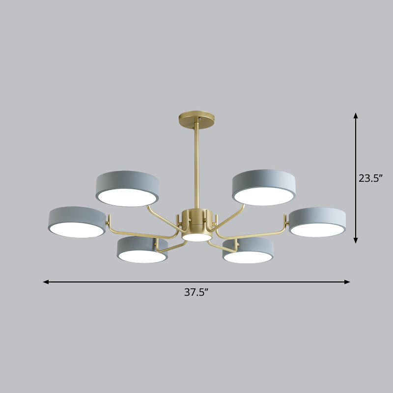 Léonie Minimalist Round LED Chandelier with Acrylic Rings