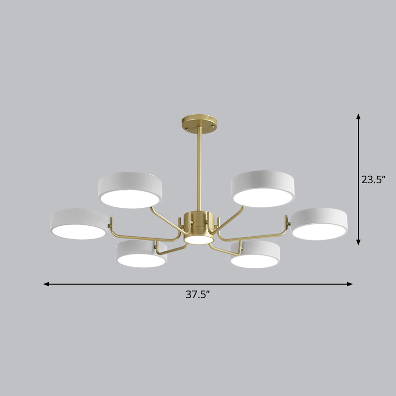 Léonie Minimalist Round LED Chandelier with Acrylic Rings