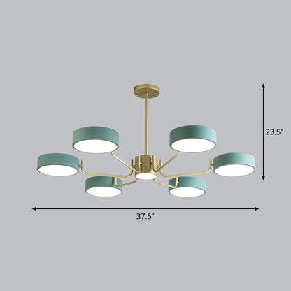 Léonie Minimalist Round LED Chandelier with Acrylic Rings