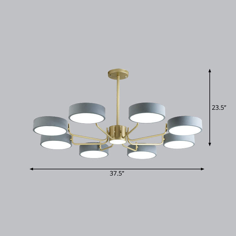 Léonie Minimalist Round LED Chandelier with Acrylic Rings