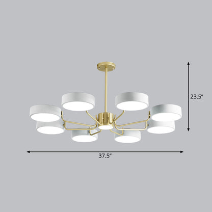 Léonie Minimalist Round LED Chandelier with Acrylic Rings