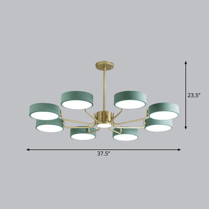 Léonie Minimalist Round LED Chandelier with Acrylic Rings