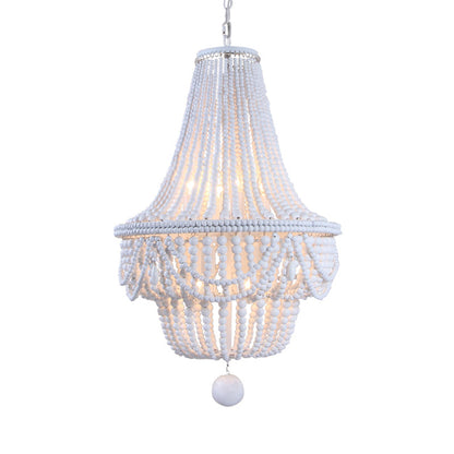 Colette Jar-Style Wood Chandelier with Global Drop Lights