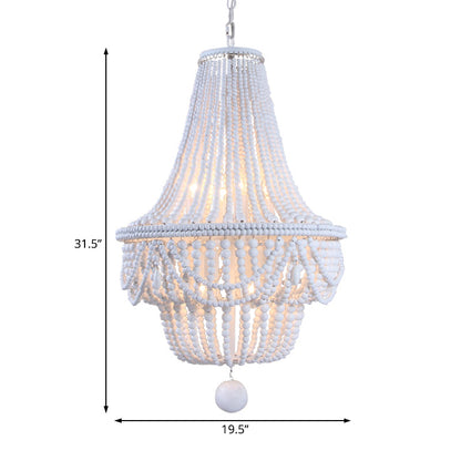 Colette Jar-Style Wood Chandelier with Global Drop Lights