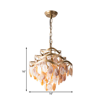 Madeleine 3-Tier Seashell Ring Chandelier