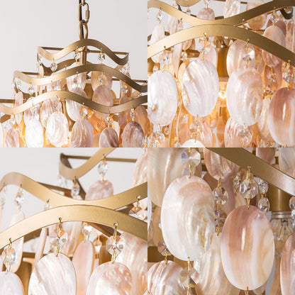 Madeleine 3-Tier Seashell Ring Chandelier