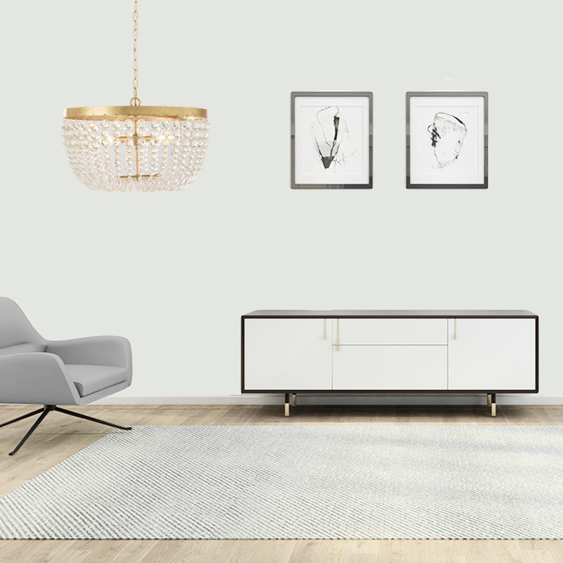 Adeline Dome Crystal Chandelier with Brass Finish