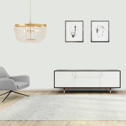 Adeline Dome Crystal Chandelier with Brass Finish