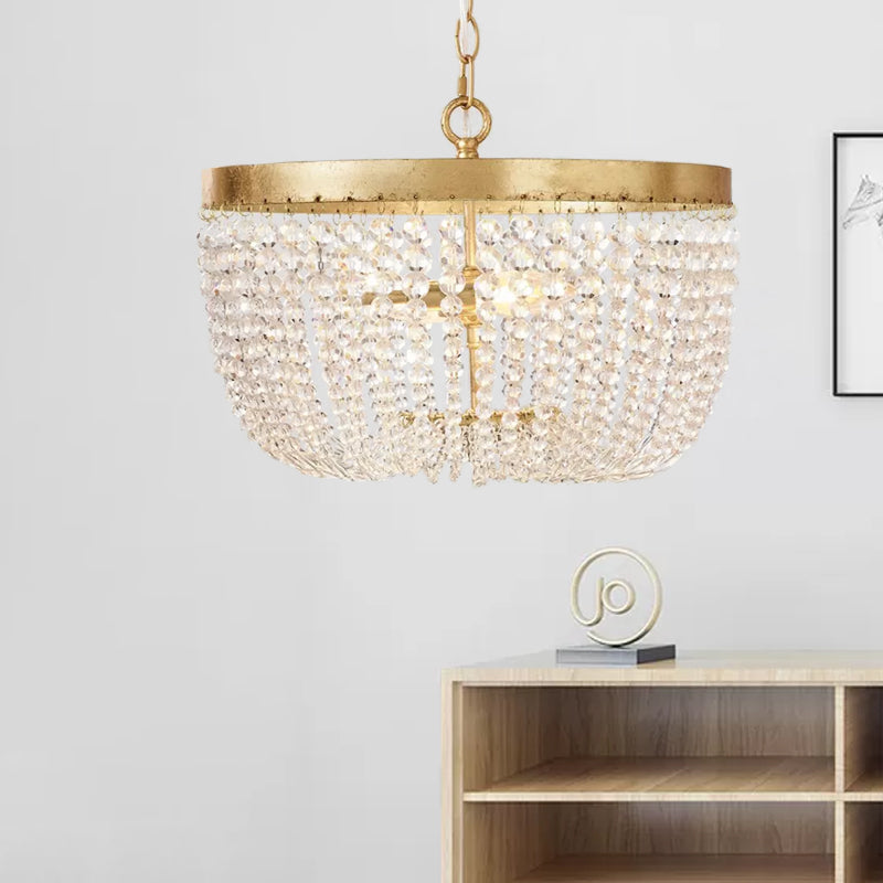 Adeline Dome Crystal Chandelier with Brass Finish