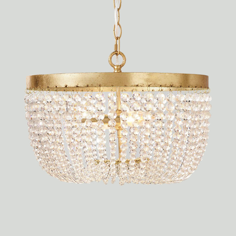 Adeline Dome Crystal Chandelier with Brass Finish