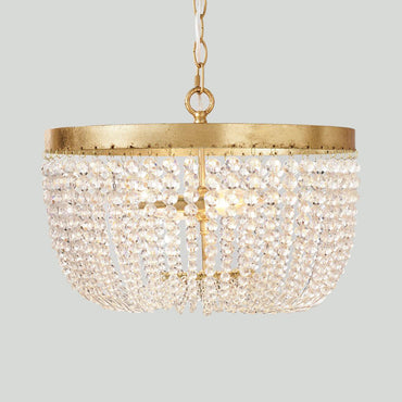 Adeline Dome Crystal Chandelier with Brass Finish