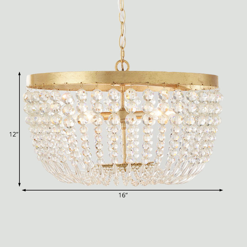 Adeline Dome Crystal Chandelier with Brass Finish