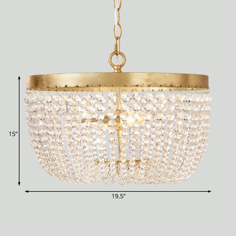 Adeline Dome Crystal Chandelier with Brass Finish