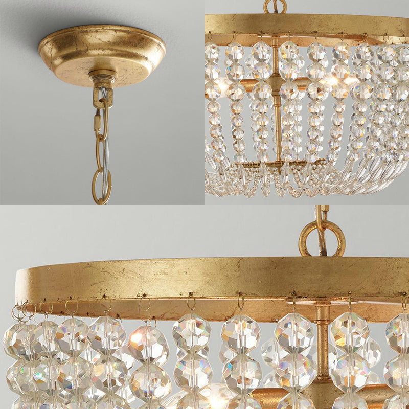 Adeline Dome Crystal Chandelier with Brass Finish