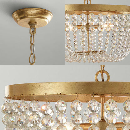 Adeline Dome Crystal Chandelier with Brass Finish