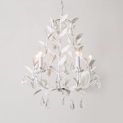 Élodie Branch Metal Chandelier with Crystal Teardrop Lights