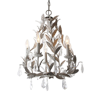 Élodie Branch Metal Chandelier with Crystal Teardrop Lights