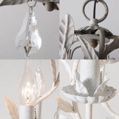 Élodie Branch Metal Chandelier with Crystal Teardrop Lights