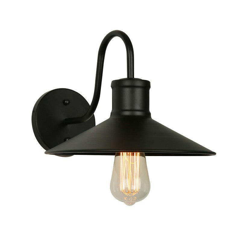 Adèle Conical Cage Gooseneck Wall Lamp Black