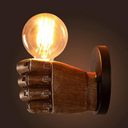 Océane Brown Fist Wall Lamp – Loft Style Resin Sconce