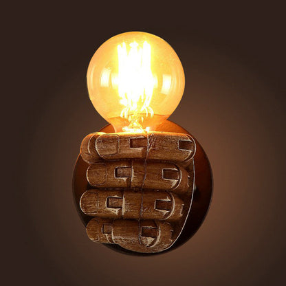 Océane Brown Fist Wall Lamp – Loft Style Resin Sconce