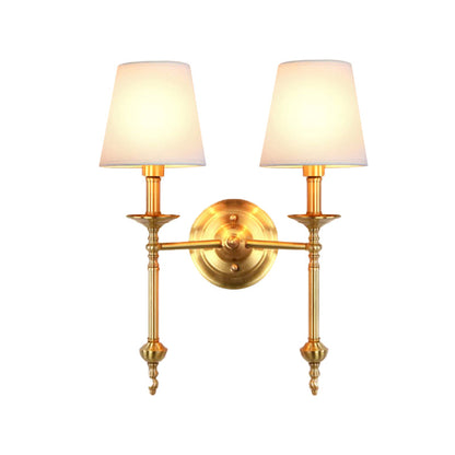 Élodie Brass Cone Fabric Wall Sconce 1/2 Light