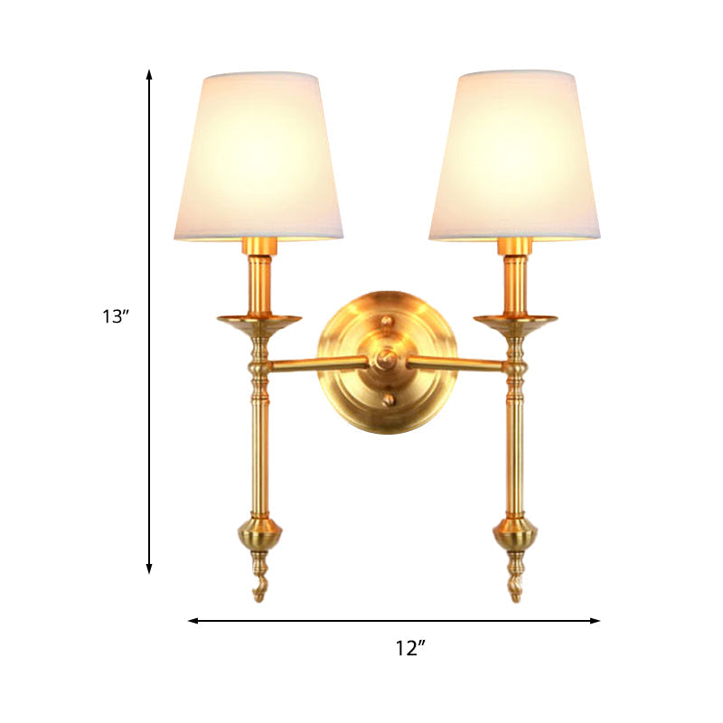 Élodie Brass Cone Fabric Wall Sconce 1/2 Light