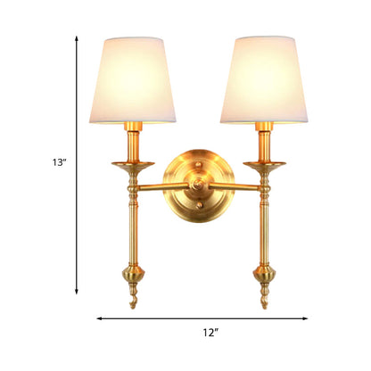 Élodie Brass Cone Fabric Wall Sconce 1/2 Light