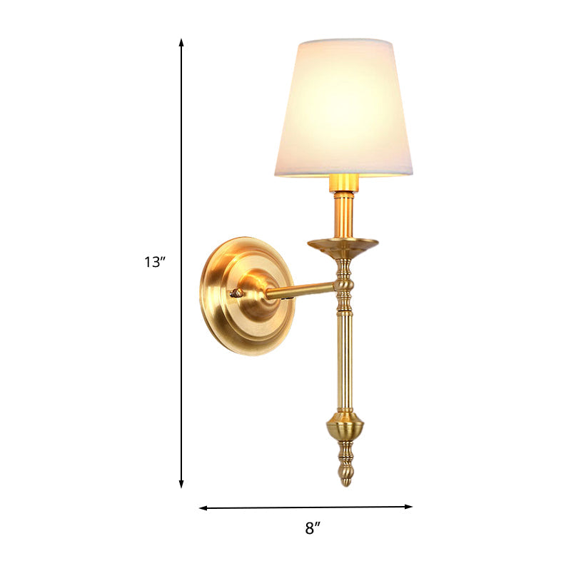 Élodie Brass Cone Fabric Wall Sconce 1/2 Light